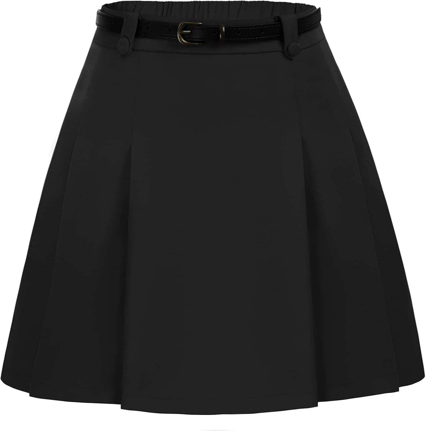 Belle Poque Women Vintage Novelty Mini Skirt A-line Skater Skirt with Pockets&Belts