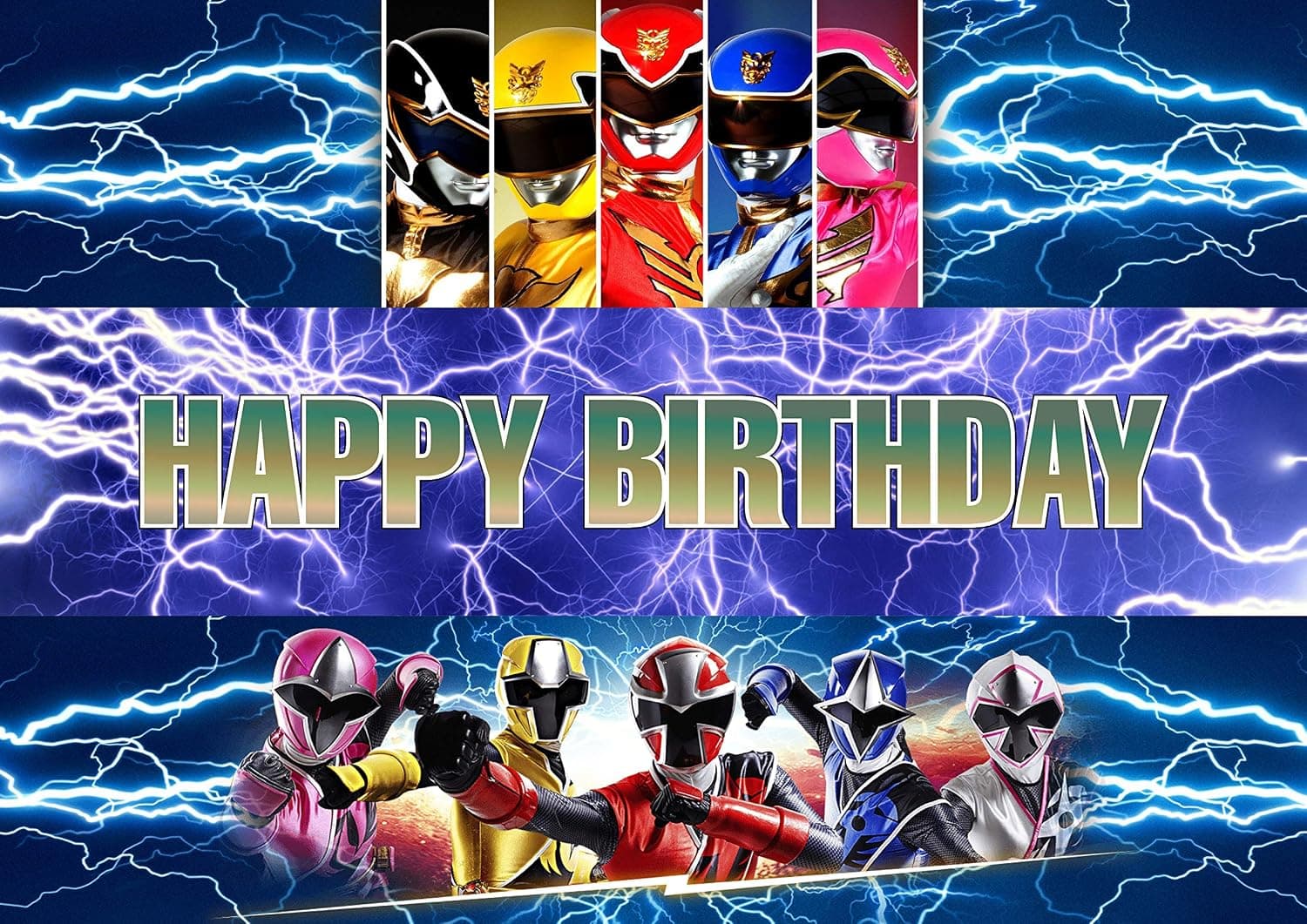 Happy Choices Power Rangers Topper Cake Strips - Edible Cake Topper - Edible Icing Image Cake Borde