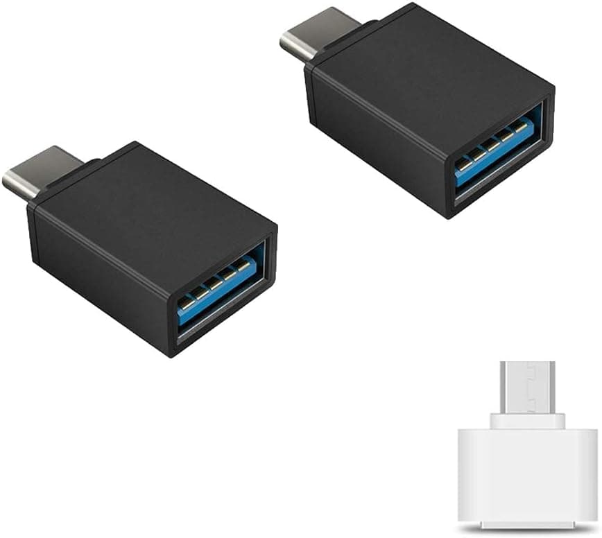 USB-C to USB A Female 3.1 Gen 1 High Speed OTG Adapter (2 Pack) for Flash Drive, Compatible with iPad, MAC, MacBook, Laptop, Google Pixel, Samsung Galaxy S9, USB-C to USB Micro Male Adapter