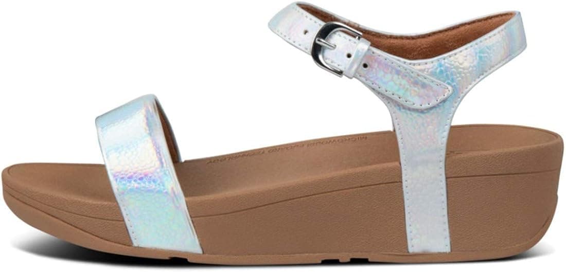 FitFlop Women's Laura Iridescent Scale Back-Strap Sandals Urban White 9