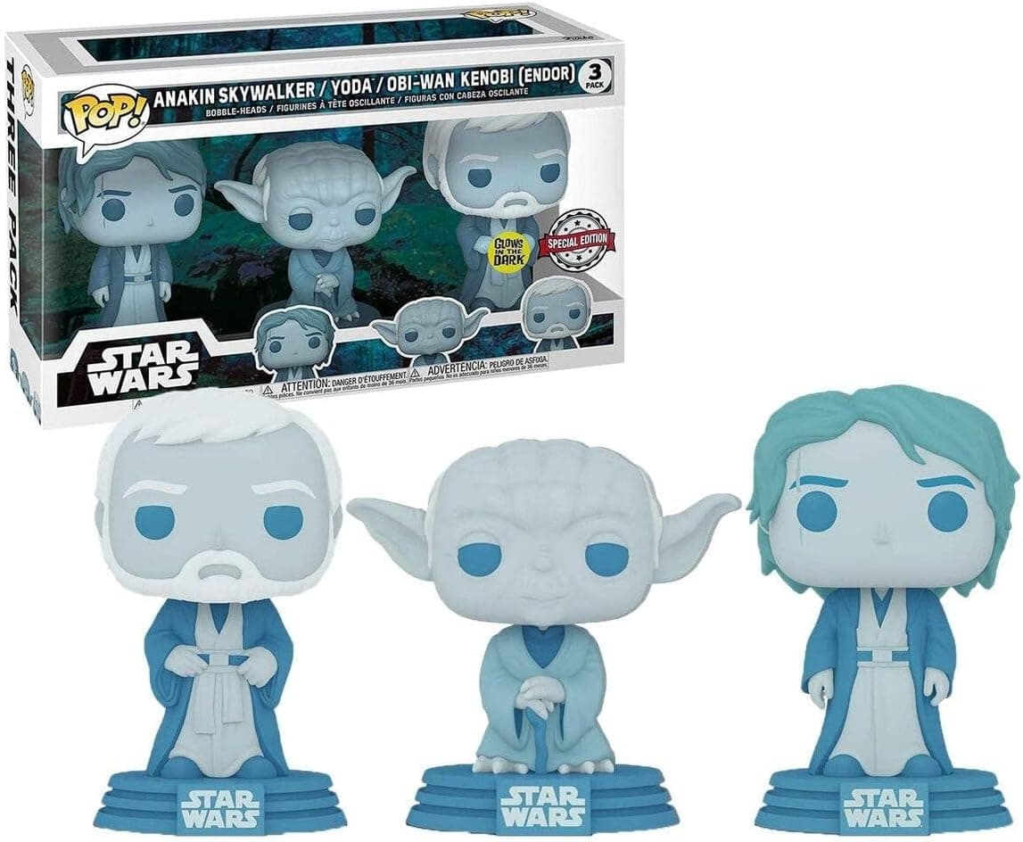 Funko Pop! Star Wars: Across The Galaxy - Force Ghost 3 Pack, Anakin, Yoda, OBI-Wan, Amazon Exclusive