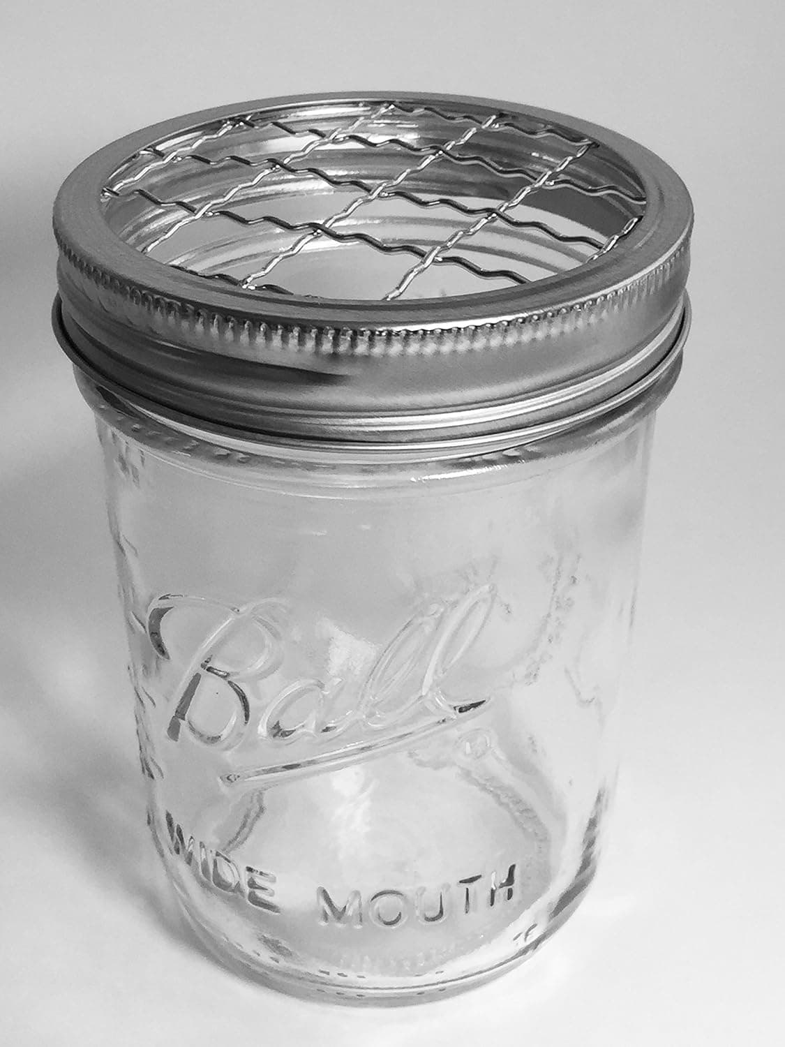 Mason Jar with Frog Lid Insert Wide Mouth Bundle (16oz, clear) by Ball