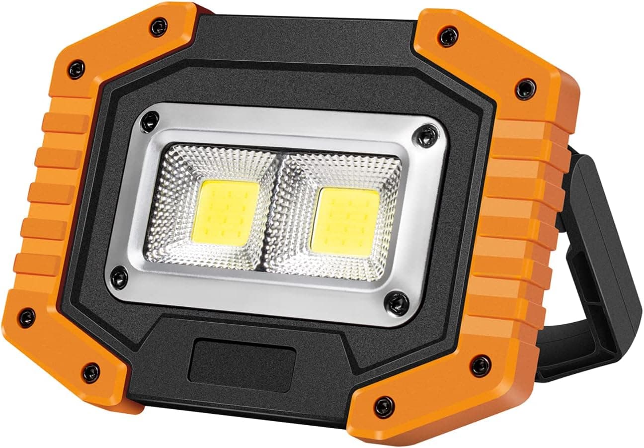 OTYTY LED Work Light, Rechargeable Work Light Portable Flood Lights 30W 1500LM for Outdoor Camping Hiking Emergency Car Repairing Job Site Lighting (1 Pack)
