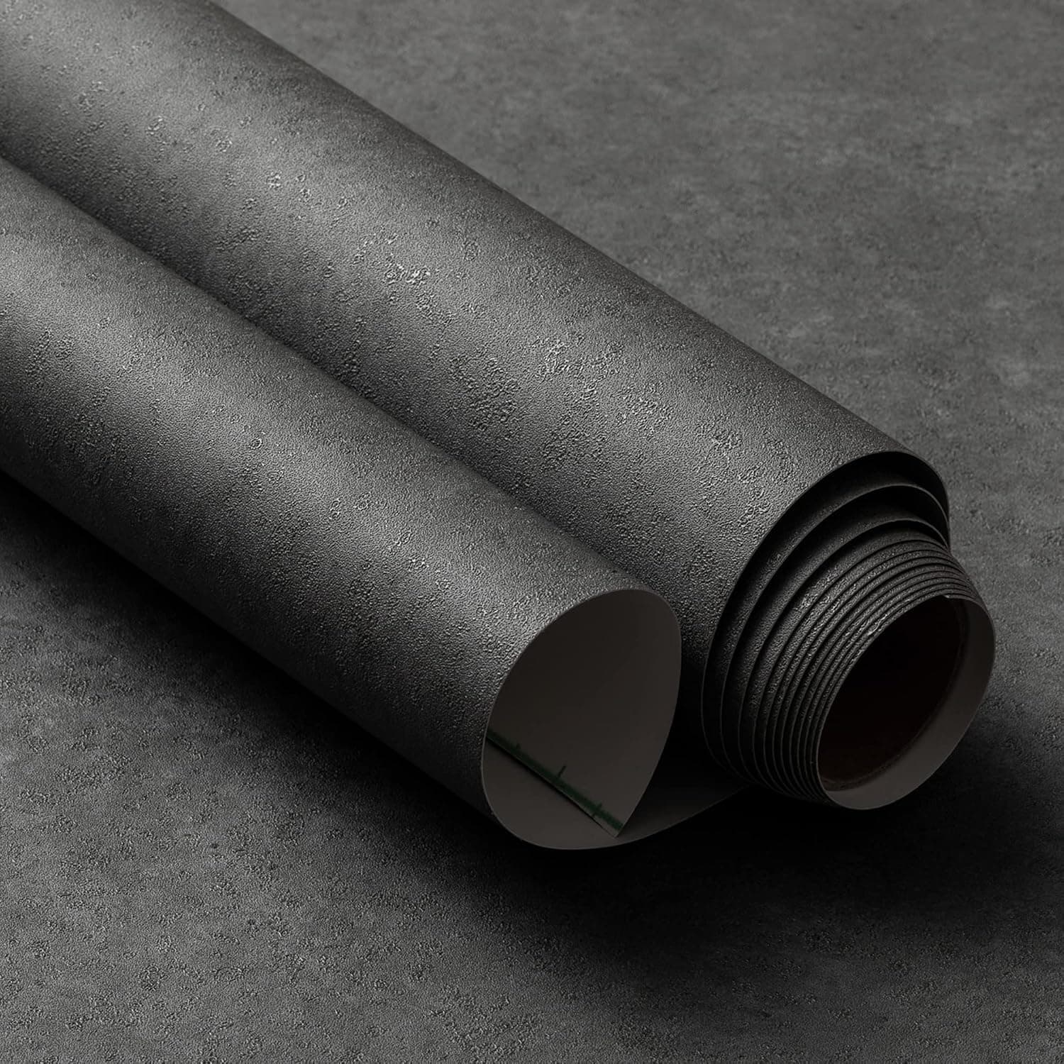 Very Berry Sticker Gray Concrete Stick On Wallpaper (24" x 78.7", 2 Pack, Concrete Texture, Dark Gray) Removable Peel and Stick Wall Tiles Countertop Cover