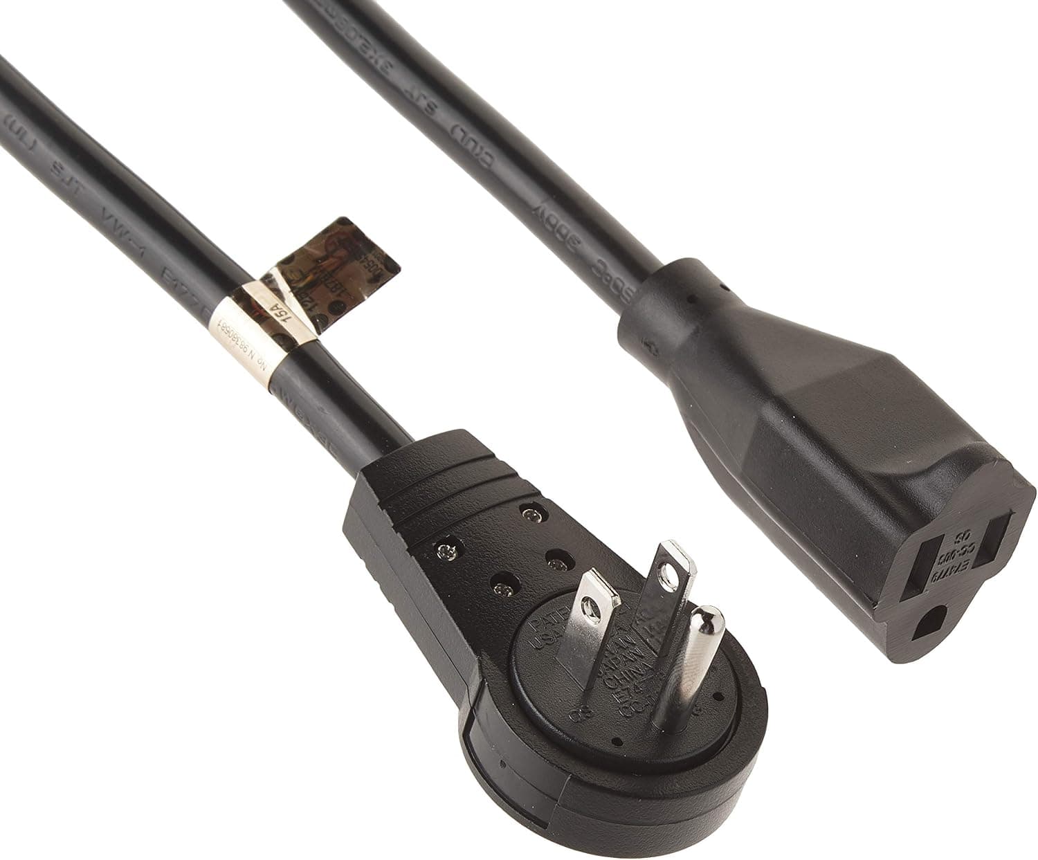 Stellar Labs 12" Extension Cord with Flat Rotating Plug - Black - 28-20095