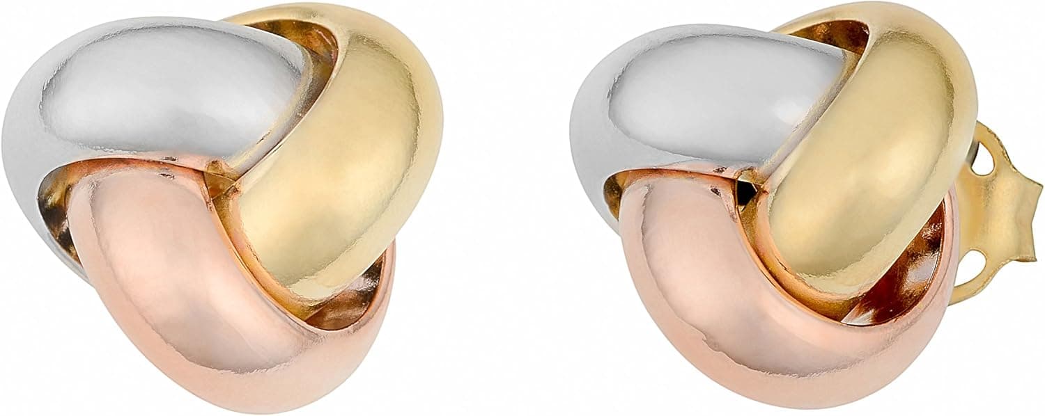 Kooljewelry 14k Gold Minimalist Love Knot Earrings