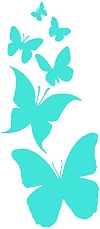 KCD Family of Butterflies Vinyl Decal Sticker | Cars Trucks Vans Walls Laptop | Light Blue | 7 X 3 Inch | Keen25LBL