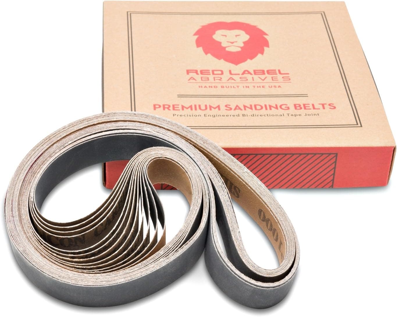 Red Label Abrasives 1 X 30 Inch 36 Grit Sanding Belts - Industrial Grade Silicon Carbide - 12 PACK - For Knife Sharpening and Metalworking