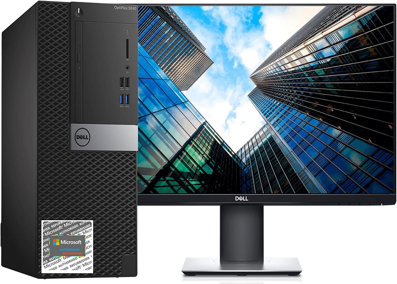 Dell Optiplex 3040 Tower Desktop PC Intel i5-6500 3.2GHz. 8GB DDR3 RAM, 512GBSSD, WiFi, with Dell 24 P2419HLCD Windows 10 Pro (Renewed)