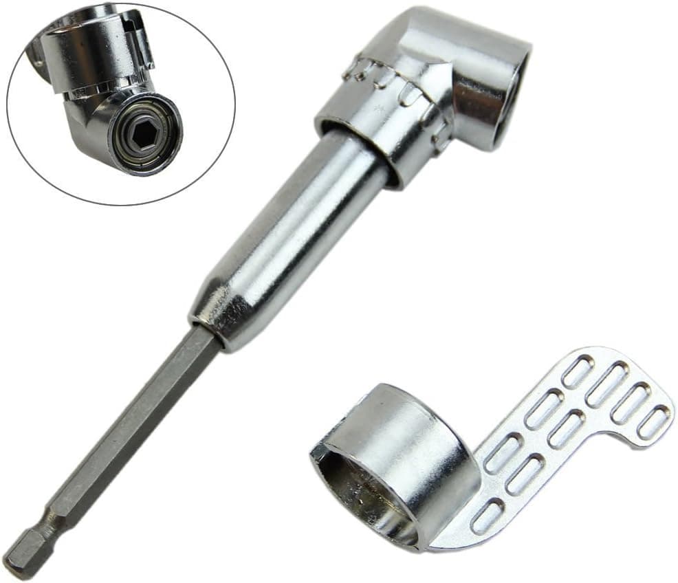 Wesell 1/4 Inch 105 Degrees Angle Extension Socket Adapter Hex Magnetic Screwdriver Angled Bit Holder