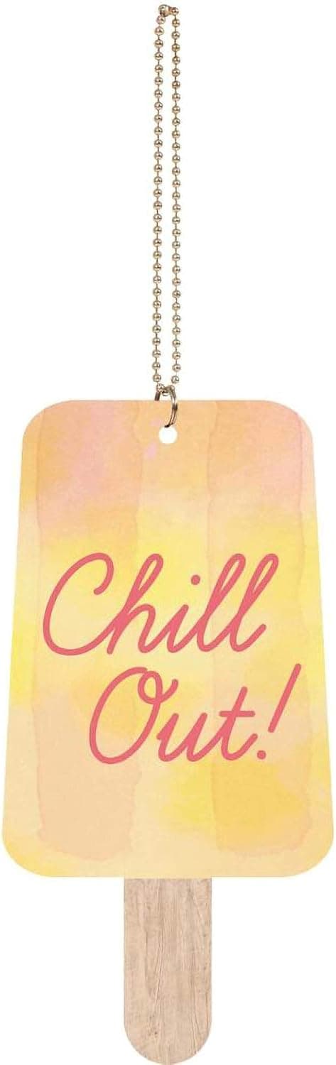 P. Graham Dunn Chill Out Popsicle Orange 5 x 2 Wood Decorative Hanging Car Charm Ornament