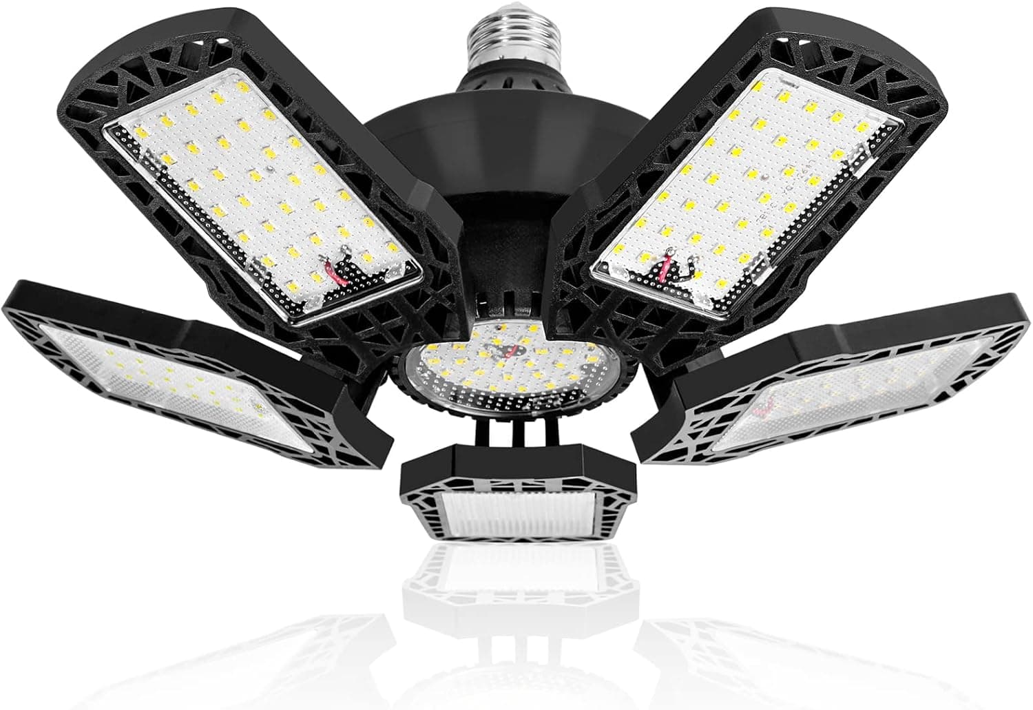 LED Garage Light, 150W Deformable LED Garage Ceiling Lights with 5+1 Adjustable Panels, 15000LM 6500K Garage Lights Ceiling Led for Garage, Workshop,Basement Bay