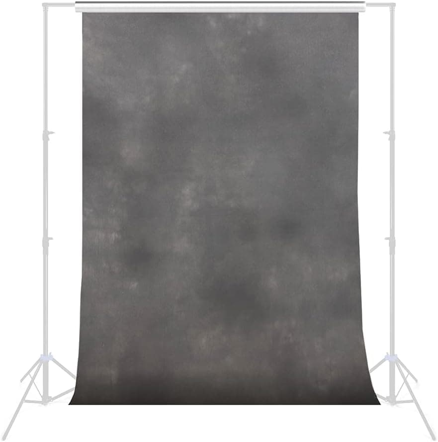 Savage Painted Canvas Backdrop - Color Ash, Size 5 Feet Wide x 7 Feet Long, Backdrop for Portraits