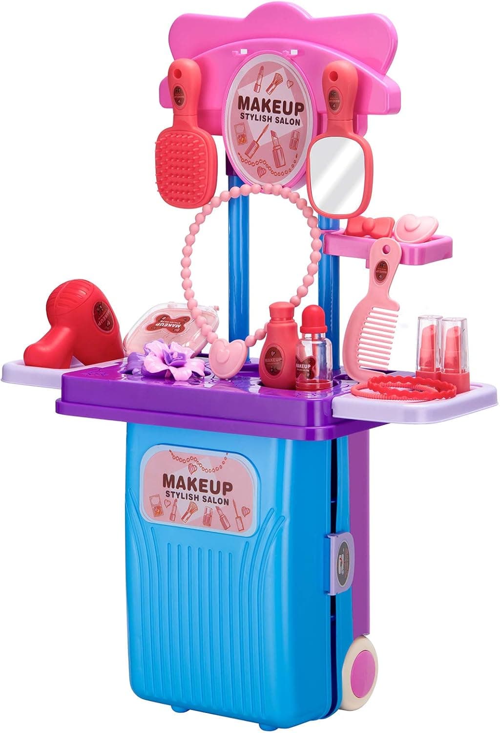 TooTwo Girls Make up Kit Gift Set, 4 in 1 Transformation Pretend Play Makeup Toys Kit with Suitcase for Little Girls, Toddler Toys for Girls Age 3 4 (Make UP)