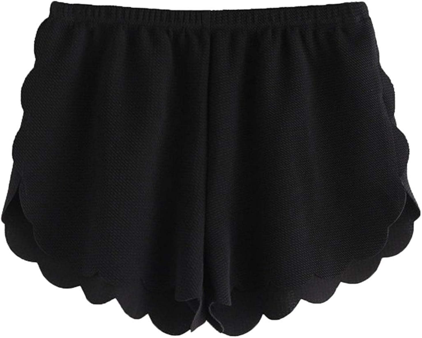 MakeMeChic Women's Casual Elastic Waist Scalloped Summer Beach Lounge Shorts