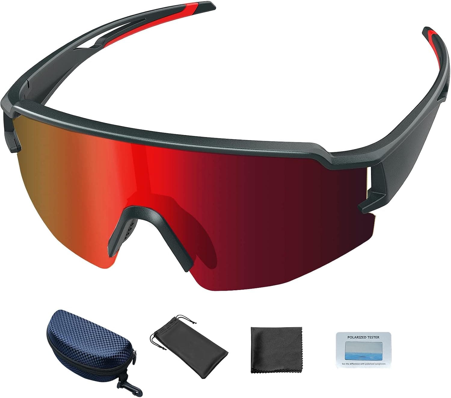 Twievo Sports Polarized Sunglasses for Men and Women, UV 400 Protection Sunglasses for Cycling, Baseball, Fishing, Golf