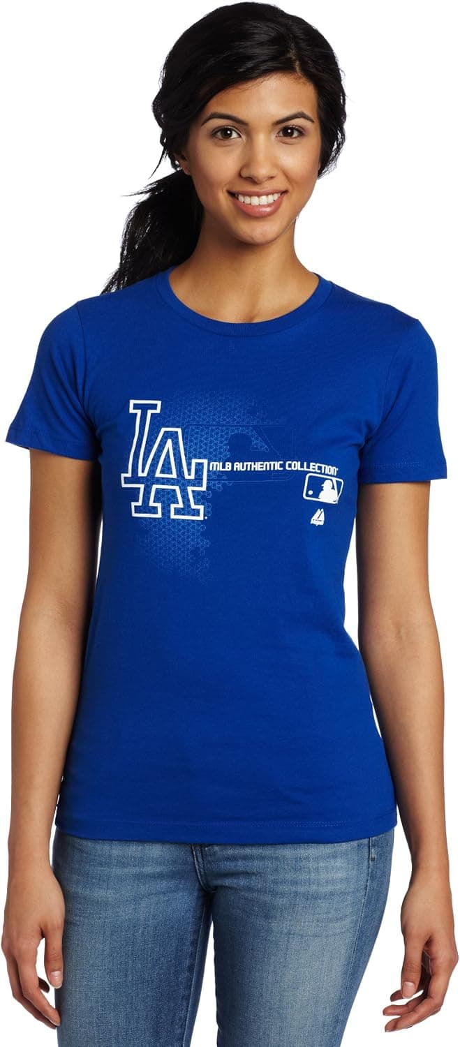 MLB Los Angeles Dodgers Authentic Collection Change Up Crew Neck Women's T-Shirt, Deep Royal