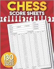 Chess Score Sheet: 130 Large Chess Score Pads | Chess Records Book.