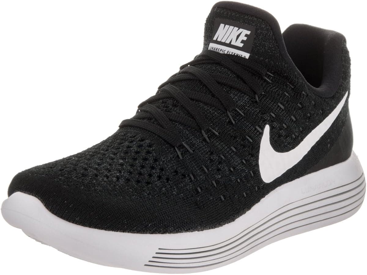 Nike Womens Lunarepic Low Top Lace Up Running Sneaker, Black, Size 9.5