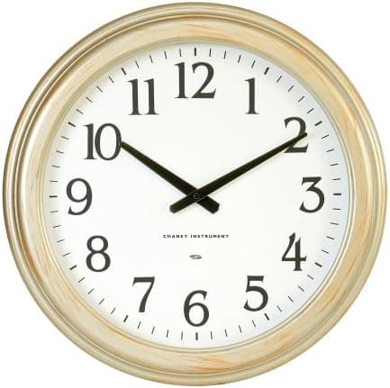 Chaney Instruments 18-Inch Gold Tone Wall Clock with Set & Forget Technology