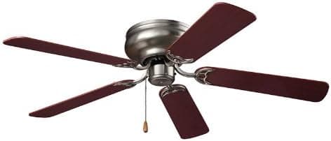 NuTone CFH52BS Hugger Series Energy Star Qualified Dual Blades Ceiling Fan, 52-Inch, Brushed Steel