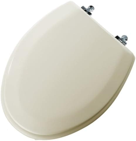 Mayfair 144CP-006 Classic Bone Molded Wood Toilet Seat with Chrome Hinges, Model