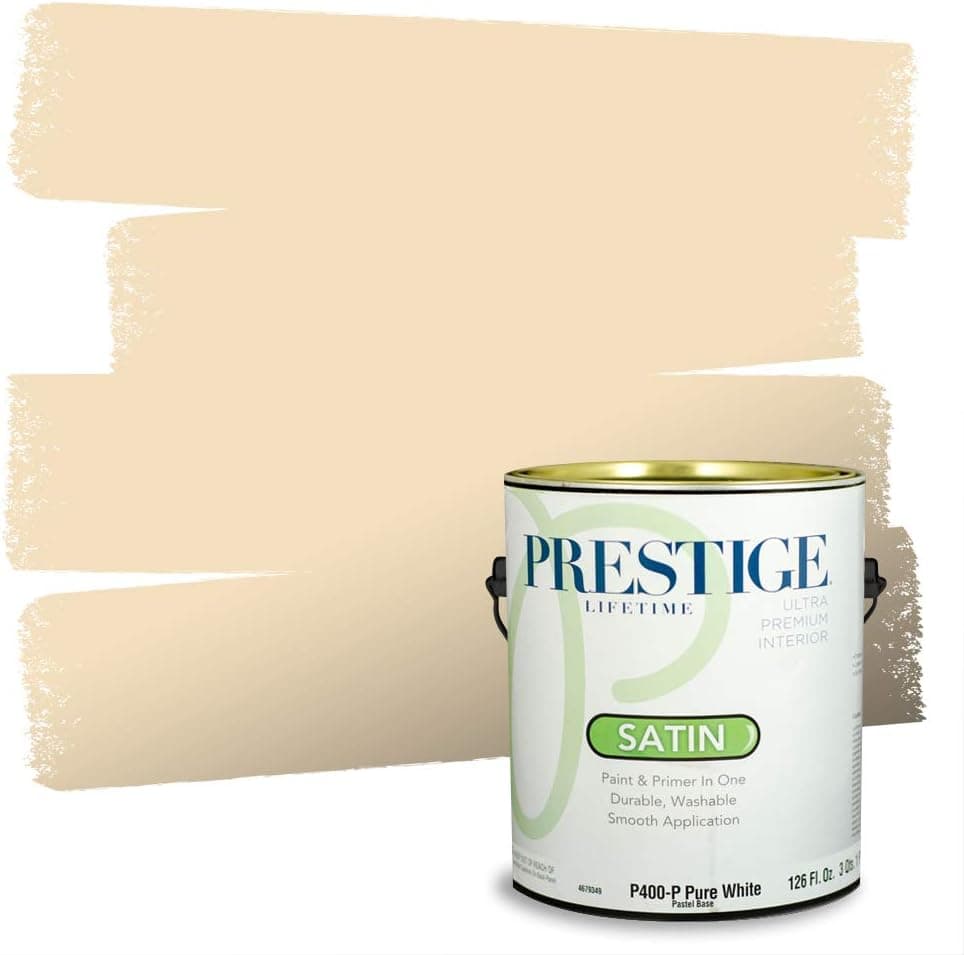 PRESTIGE Paints P400-p-917BM Interior Paint and Primer In One Satin Comparable Match of Benjamin Moore, 1 gallon, Virginia Beach