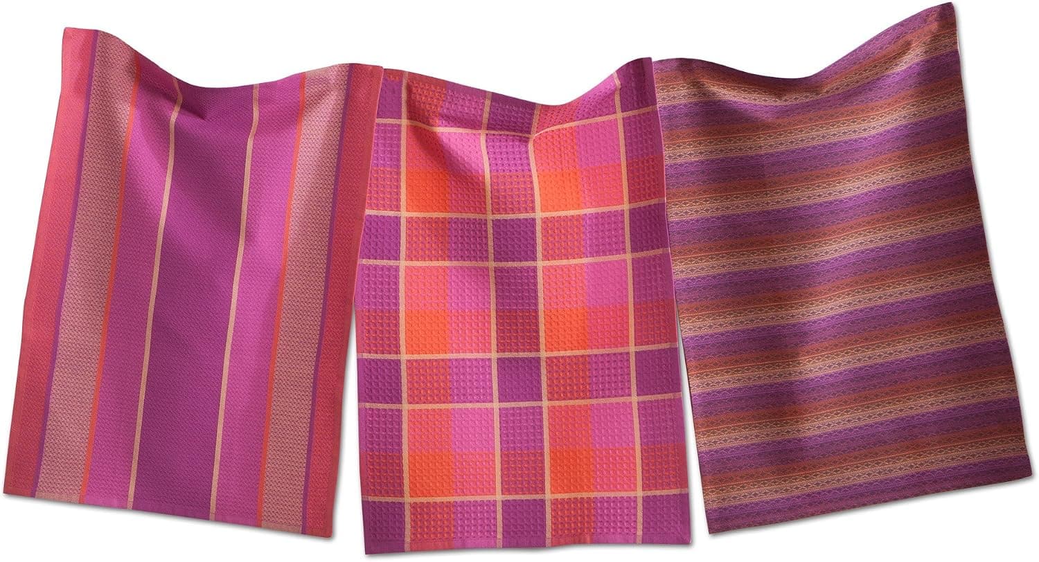 tag 204122 Sheridan Dishtowel, 18 by 26-Inch, Purple, Set of 3