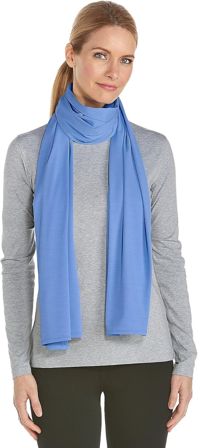 Coolibar UPF 50+ Women's Bhakti Sun Shawl - Sun Protective (One Size- Sport Blue)