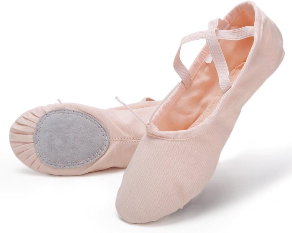 Pro High-Count Cotton Canvas Ballet Dance Slippers (Ballet Pink, 11M Little Kid)