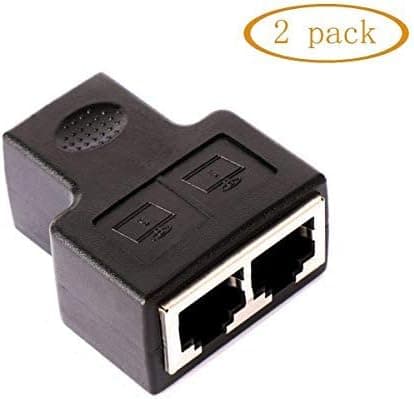Ethernet Splitter, Internet Splitter 1 To 2 Support RJ45 Cat5/Cat5e/Cat6/Cat7 Cable -2 Pack，JH-Link Cat6 Splitter