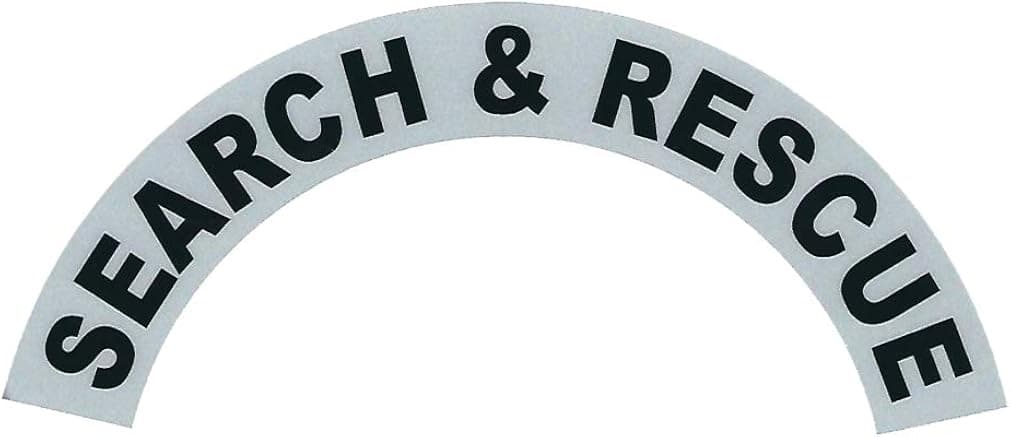 911 Market Search & Rescue Firefighter Reflective Sidebar Sticker Helmet Decal - T 25 Black, Silver