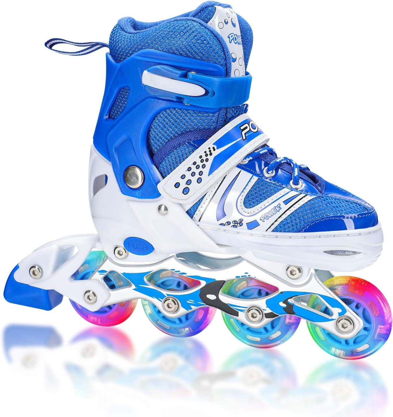 XRZT Kids Inline Skates for Boys Ages 4-12, Boys Rollerblades for Kids Adjustable 4 Size with All Wheels Illuminating Outdoor Indoor