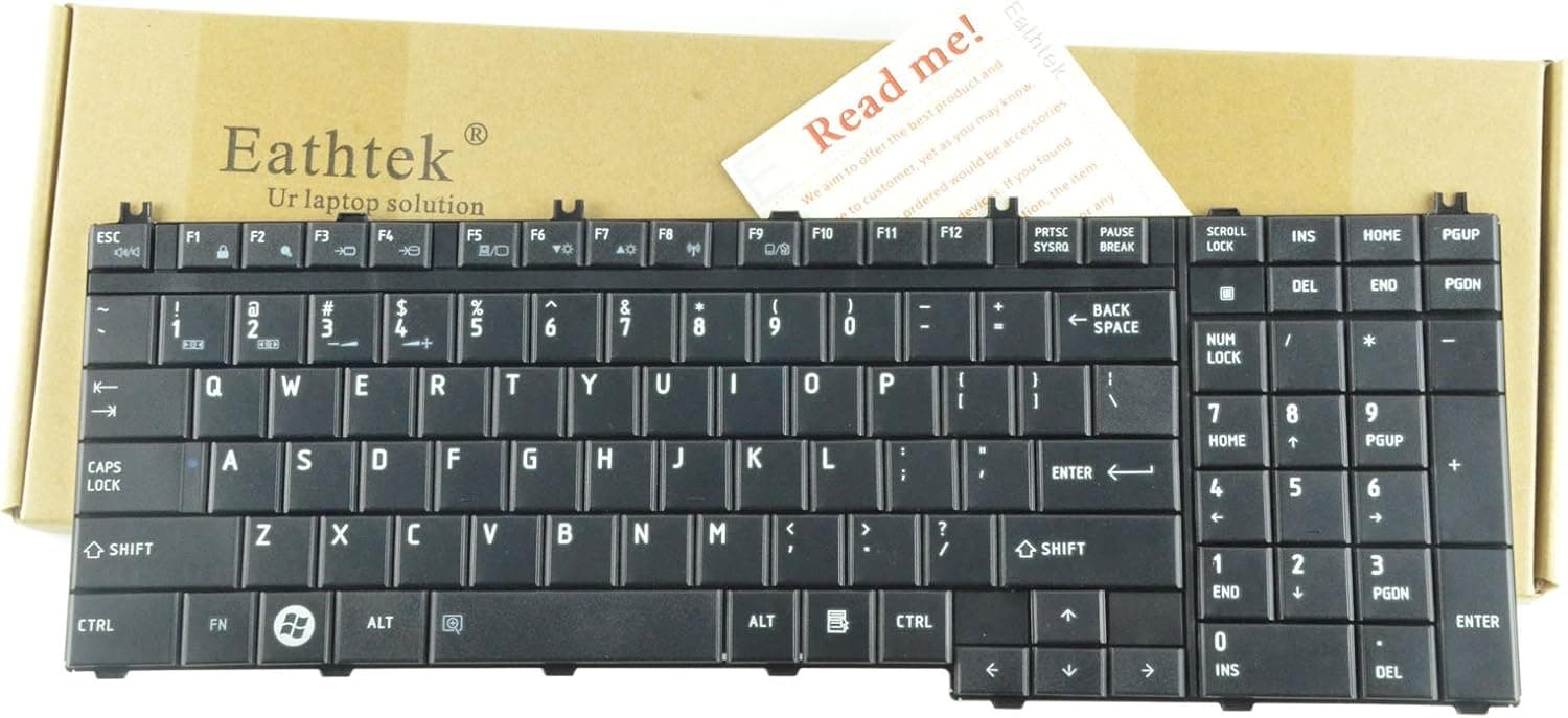 Eathtek Relacement Laptop Keyboard for Toshiba Satellite L355-S7831 L355-S7915 L355-S7905 L355D-S7815 Series Black US Layout
