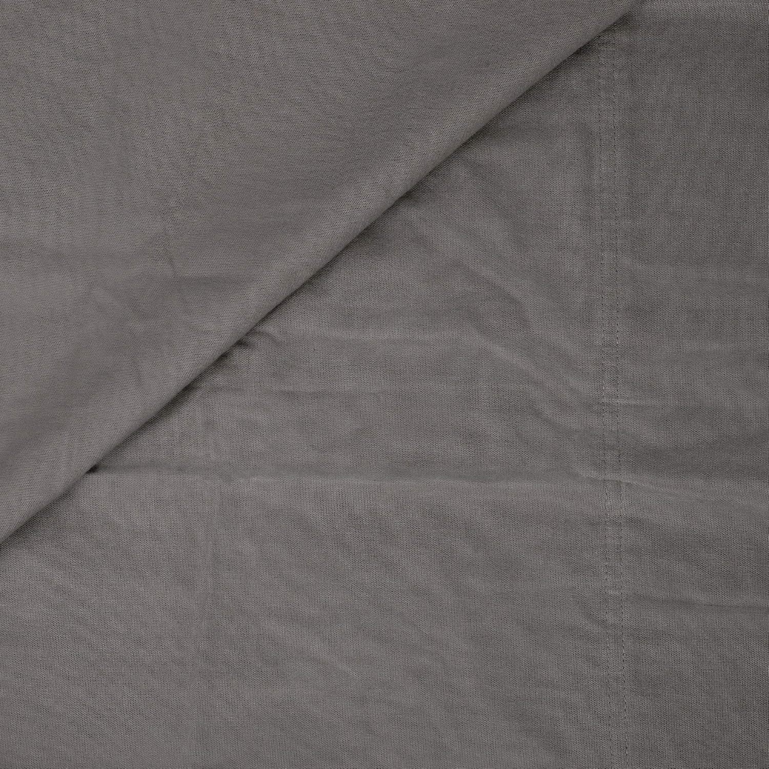 SUN WASHED 100% Cotton 170 GSM Flannel, Super Soft, Heavy Weight, Warm & Fuzzy 3 Piece Queen Duvet Cover Set, Dark Grey