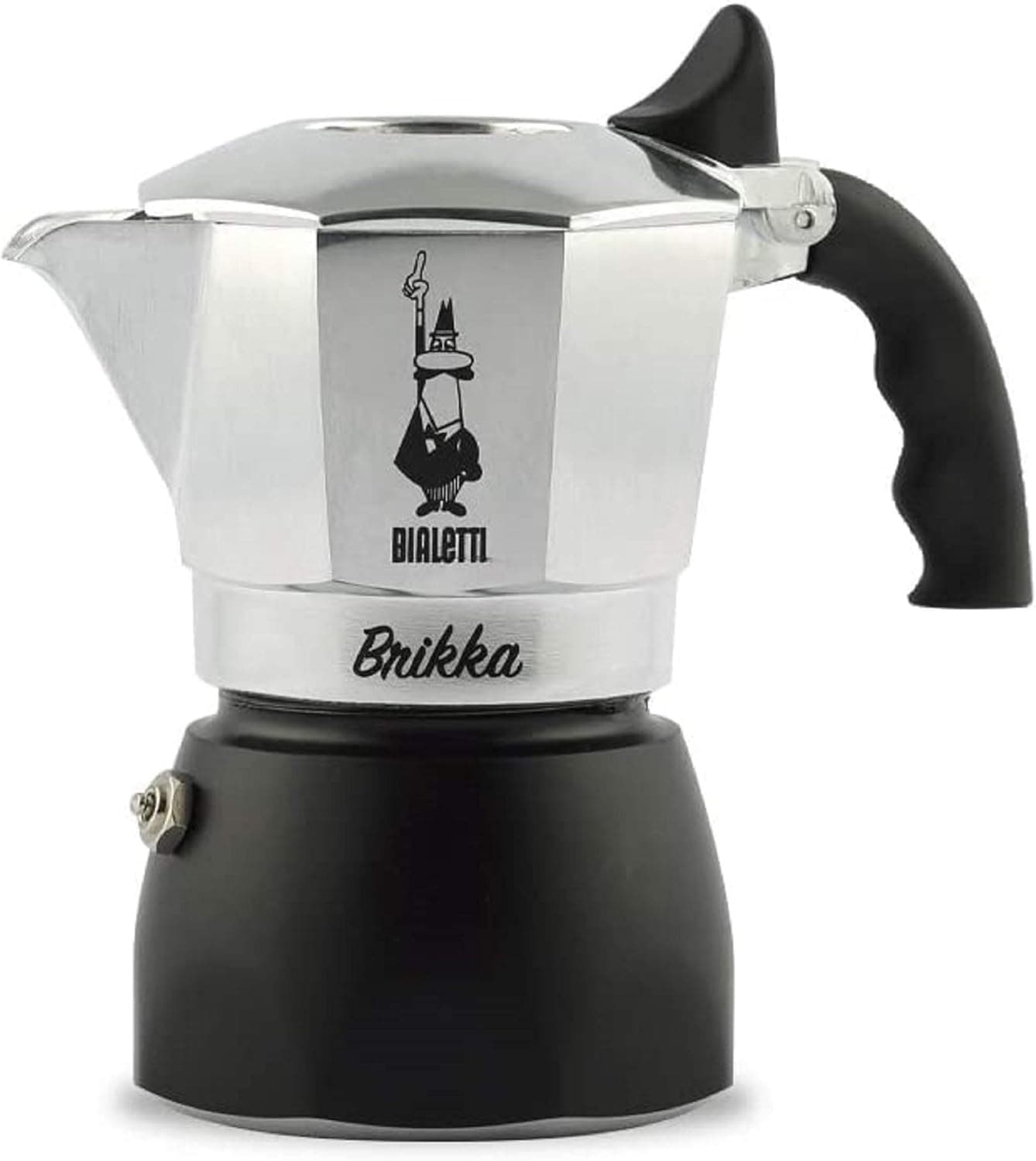 Bialetti Brikka Aluminium stovetop Coffee Maker (2 Cup) [ New Version ], Silver