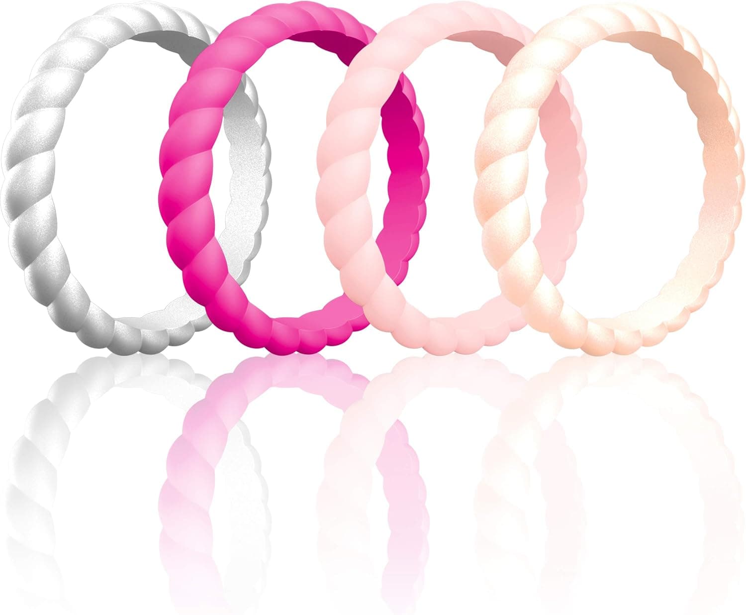 ThunderFit Womens Thin Swivel Wedding Bands - Stackable Silicone Wedding Rings - 2.5mm Wide - 2mm Thick
