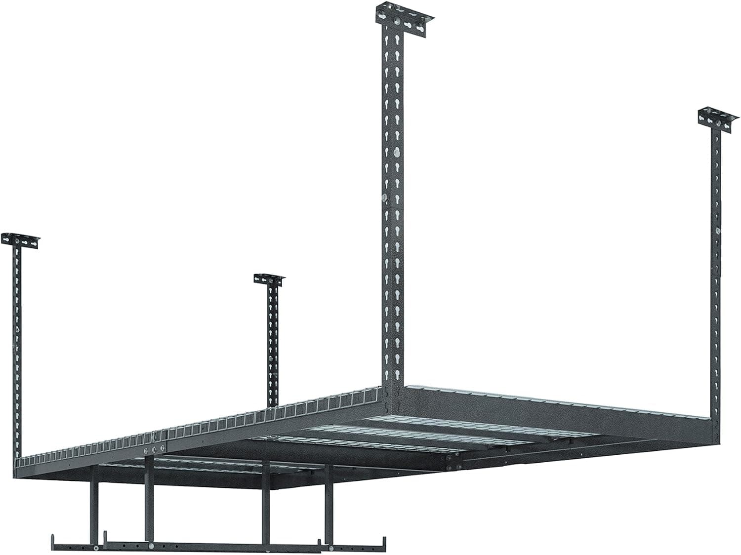 NewAge Products VersaRac Gray 1 Overhead Rack and 2 Piece Accessory Kit, Garage Overheads, 40206