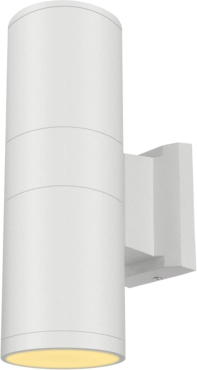LED Up and Down Wall Light Sconces Modern Wall Lamp Okelux Outdoor 30W Cylinder Porch Waterproof White Fixture (Warm White 3000K), 5 Years Warranty