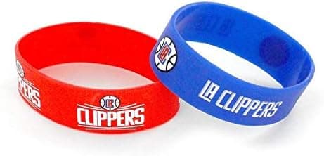 NBA Los Angeles Clippers Silicone Rubber Bracelet, 2-Pack