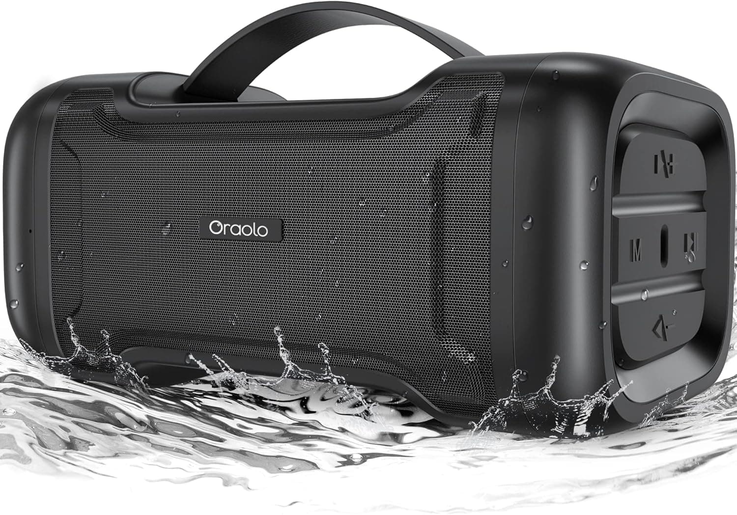 Oraolo Bluetooth Speaker with Deep Bass Basser Portable Speakers Wireless Stereo Sound, IPX6 Waterproof, TF/SD Card, AUX-in, USB Input, Built-in Mic, 24H Playtime for Home Party Outdoor Beach Pool
