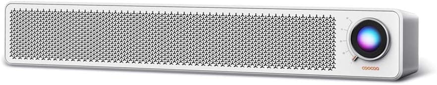coocaa Wired Computer Speaker, Stereo USB Powered Speaker, 3.5mm Microphone Input and Headphone Output with LED Light for PC and Laptops
