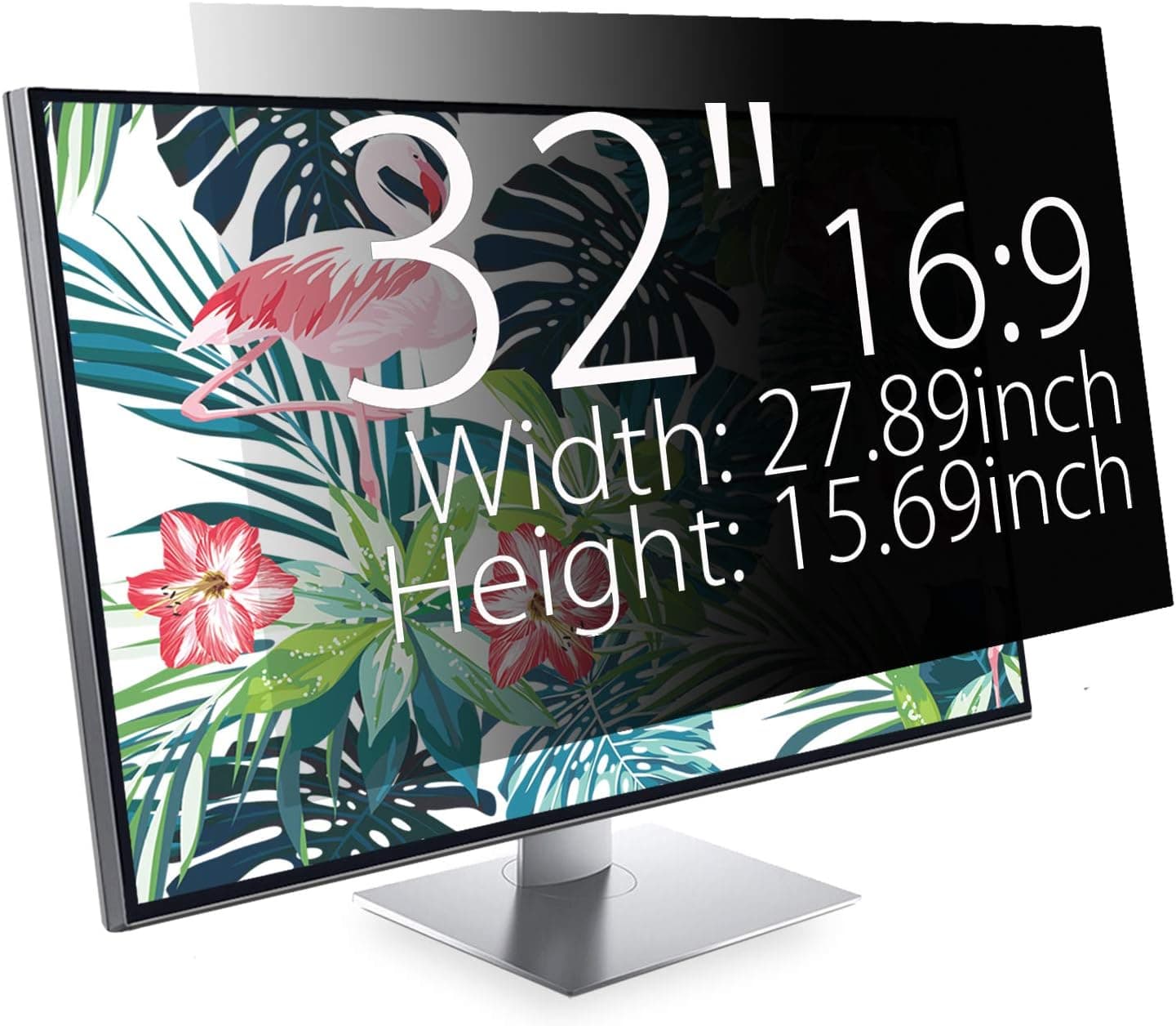 PATELTREE Protect Your Privacy - 32" Privacy Screen Filter for 16:9 Widescreen Monitor Anti-Scratch Anti-Glare Computer Screen Protector - 27.89x15.69 inch