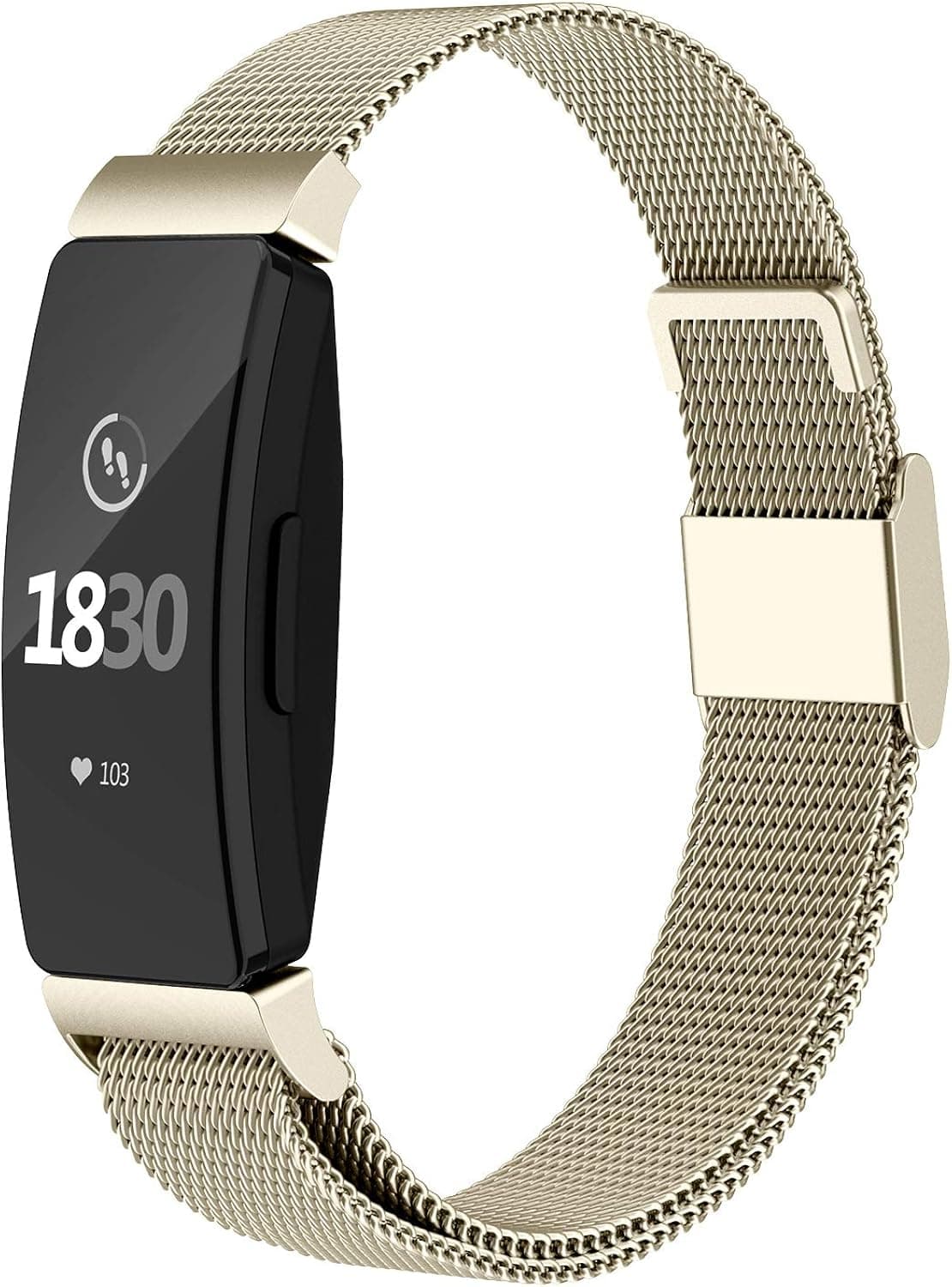 CCnutri Compatible with Fitbit Inspire HR Bands, Stainless Steel Loop Metal Mesh Bracelet for Fitbit Inspire and Ace 2 Replacement Wristbands for Women Men