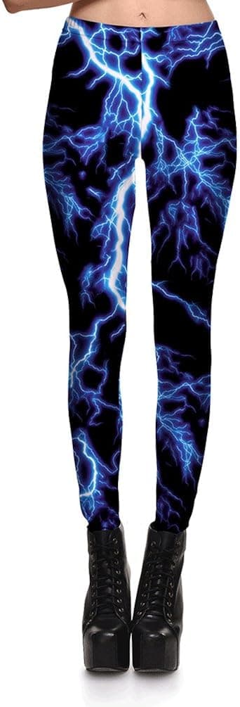 Lesubuy Mid-Waist Robot Leg Bones Print Women Sport Ankle-Length Leggings