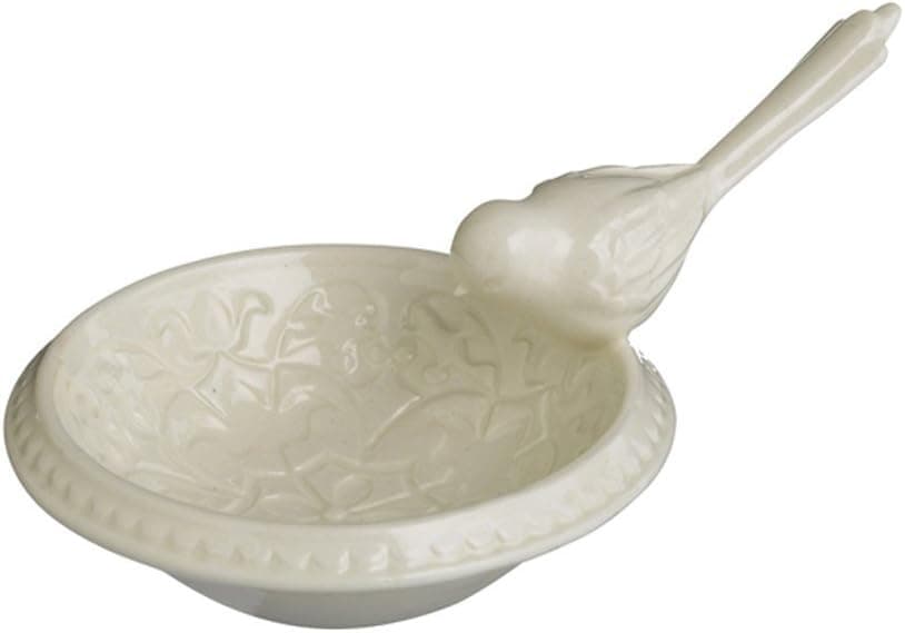 Grasslands Road Ceramic Bird Ring Holder, Choice of Color (pale gray) by Grasslands Road