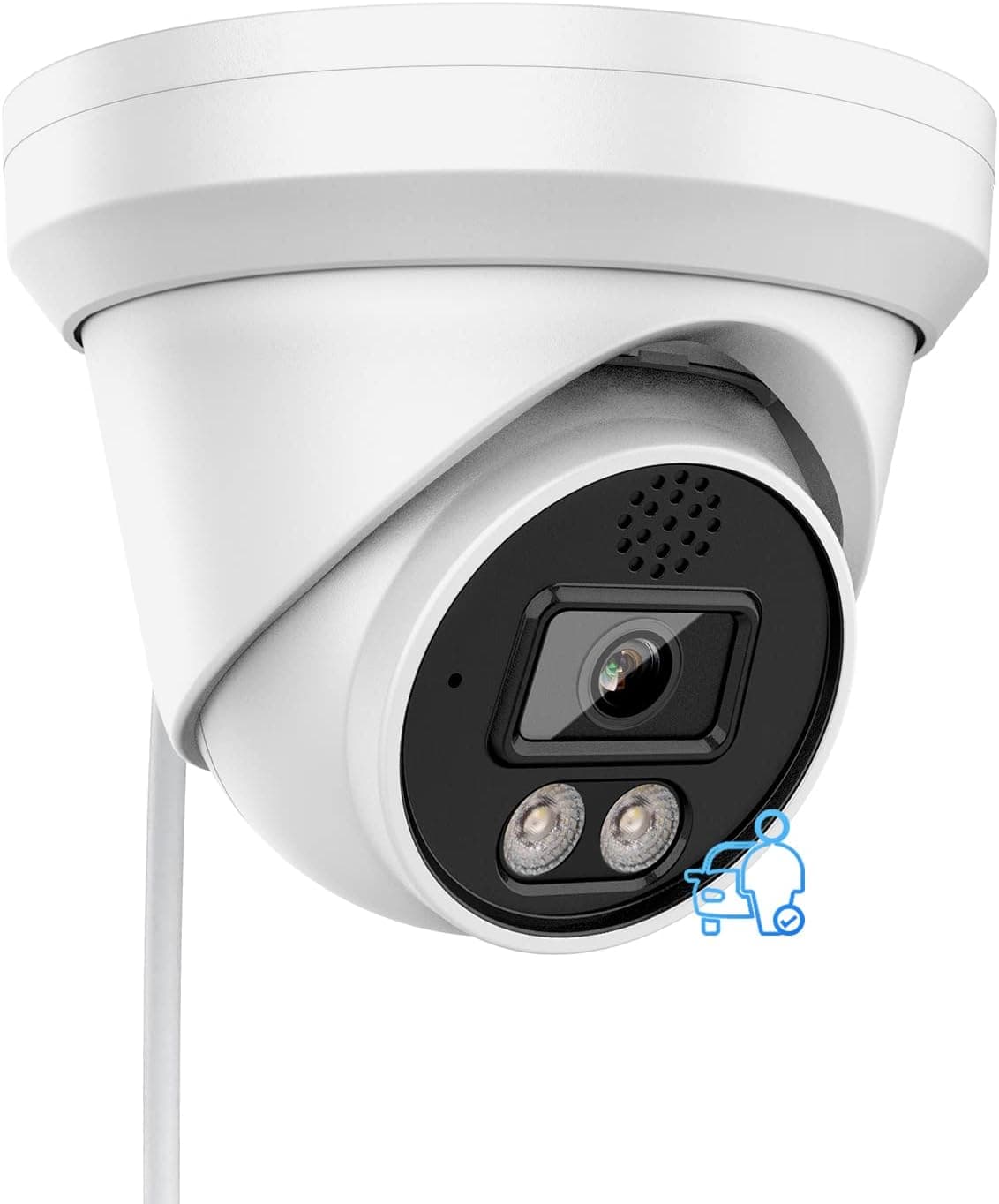 Ultra HD 8MP PoE IP Camera, Smart AI Human Vehicle Detection - Compatible with Hikvision/Uniview 4K Outdoor Security Dome Turret Camera 112° Wide Angle, Two Way Talk, H.265+, MicroSD 256G, IP67