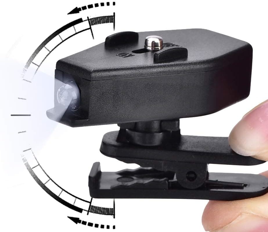 Duevin Clip-on Eyeglass Lamp, 1 Pair LED Mini Flashlight for Night Reading Fishing Appliance Maintenance