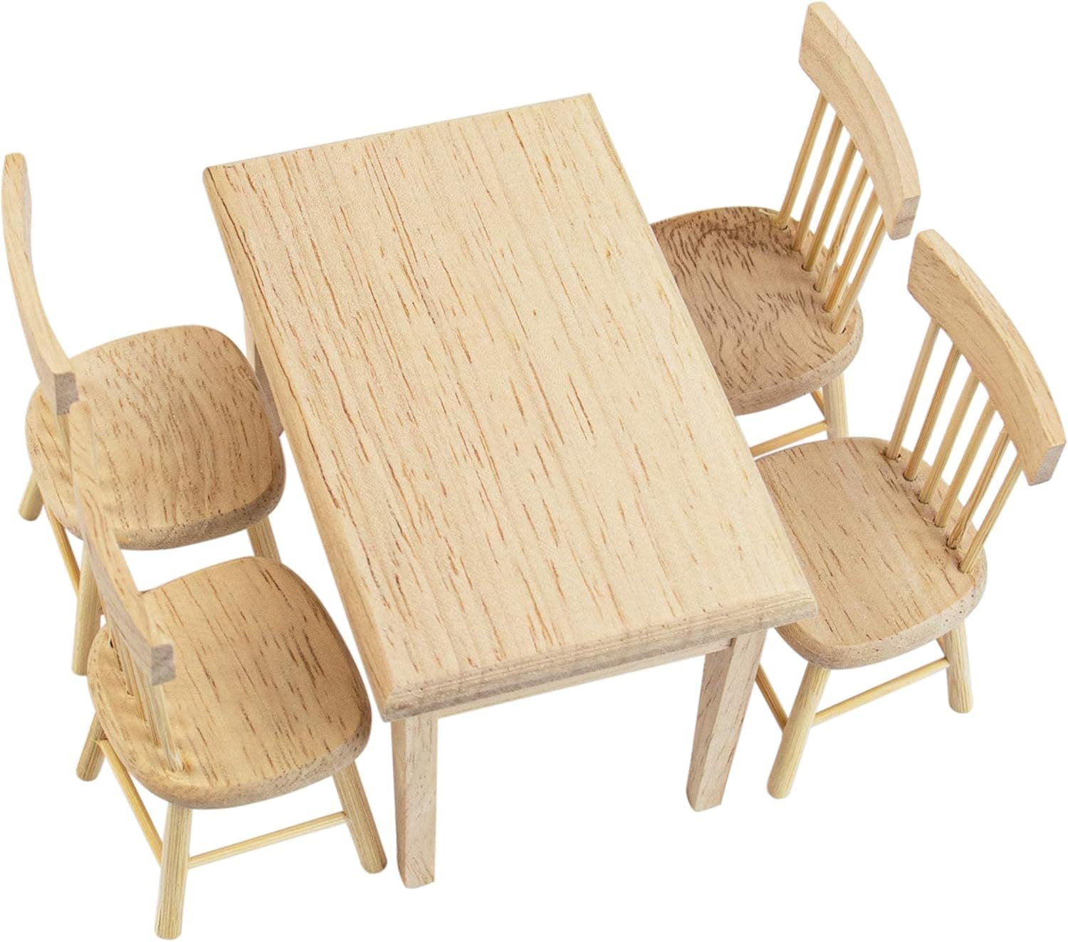AUEAR, 5 Pack 1 12 Miniature Dining Table Chair Wooden Furniture Accessories Furniture Set