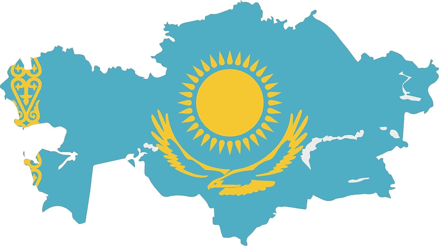 Map with Flag Inside Kazakhstan 4x5.7 Sticker Decal die Cut Vinyl - Made and Shipped in USA